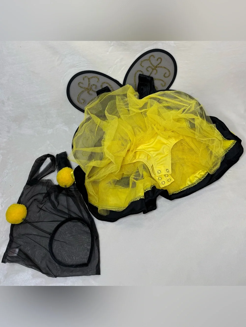 Bumblebee Costume Dress w/ Headband & Wings, Size 4T, PreLoved Great Condition!